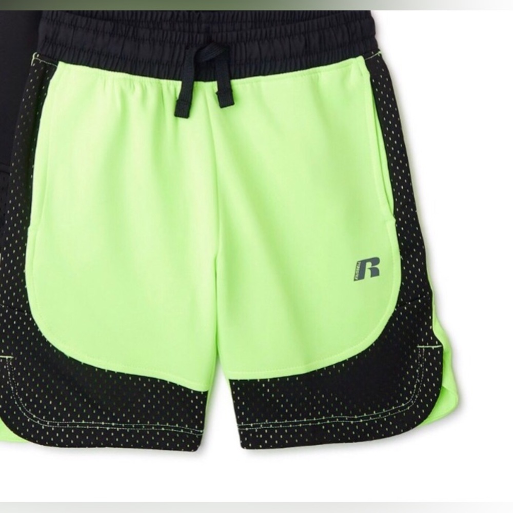 Boys’ Green & Black reflective mesh Pull-On‎ Active athletic Shorts size 10-12 L
